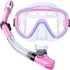 Kids Snorkel Set, Dry Top Snorkel Mask for Children, Anti-Fog Panoramic View Diving Gear with Carry Bag for Youth