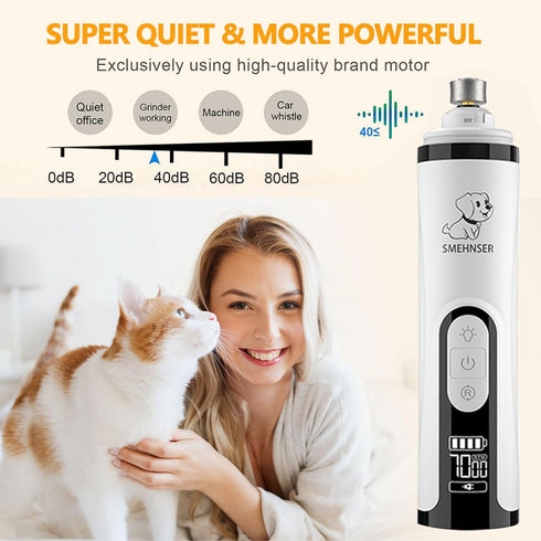 huefain 2026 3-Speed Trimmer 2 2 Upgraded Silent Groom Pro Nail Grinder - Cordless Grooming Pro Nail Grinder, Pet Nail