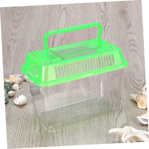 Betta Fish Tank LED Plastic Aquarium Gallon Fish Bowl, Portable Green Travel Fish Tank