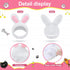 Xuniea 3 Pieces Cat Hat Costume, Adjustable Pet Headwear with Rabbit Ears for Kitten Halloween Party Photo Prop