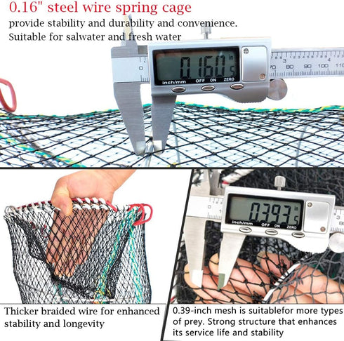 Drasry Crab Trap Bait Lobster Crawfish Shrimp Portable Folded Cast Net Magic Collapsible Fishing Traps Nets Accessories
