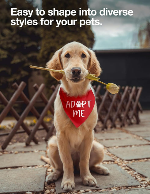 Adopt Me Dog Bandana - Funny Red Dog Scarf Accessories for Adoption Announcement, Pet Lover Gifts for Christmas
