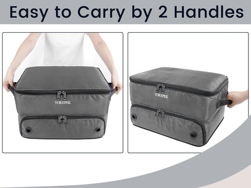 YOREPEK 2 Layer Waterproof Golf Trunk Organizer, Car Locker with Ventilated Compartment for 2 Pair Shoes