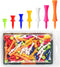 Plastic Golf Castle Tees - Step Down Value 200 Count, Unbreakable Mixed Height Pack for Practice