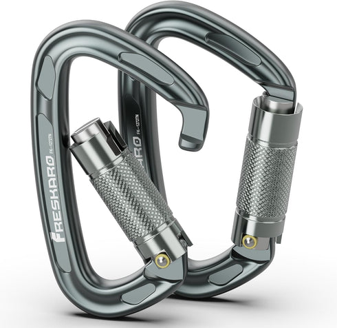 FresKaro 4inches Climbing Carabiners, UIAA CE Certified, Twist Auto Locking, Made of 7075 Aluminium, Lightweight