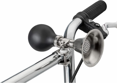 Schwinn Classic Retro Bike Horn, Loud Chrome Design, Weather Resistant, Universal Attachment for Adult and Kids Bikes