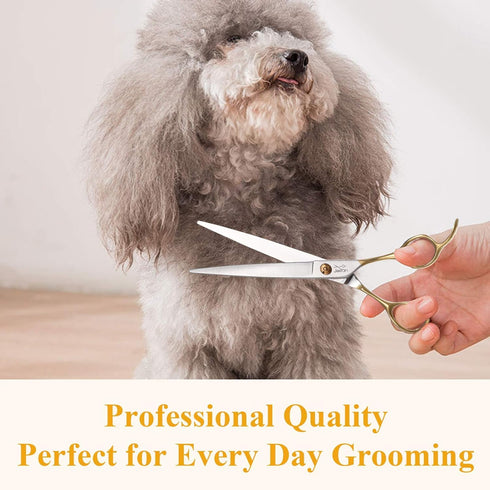 Trimming 7" JASON Dog Grooming Scissors Shears - Cats Shears Professional Pets Scissor Kit for Right Handed Groomers