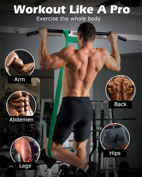 Zacro Resistance Bands, 6 Resistance Levels Pull Up Assistance Bands for Men & Women, Heavy Duty Set with Door Anchor