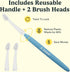 2 2-Pack, Jasper Microbrush Vet Approved Cat Toothbrush, Soft-Bristled Toothbrush Kit for Felines & Small Dogs