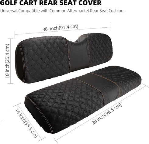 Roykaw 1680D Oxford Cloth Golf Cart Seat Covers - Universal for Aftermarket Rear Seat, Breathable