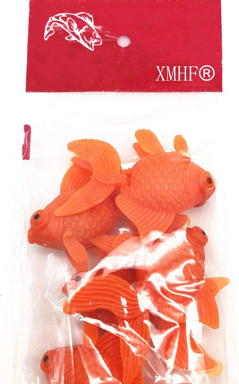 XMHF Aquarium Fish Bowl Tank Artificial Floating Plastic Orange Decor, Goldfish Ornament, 10PCS