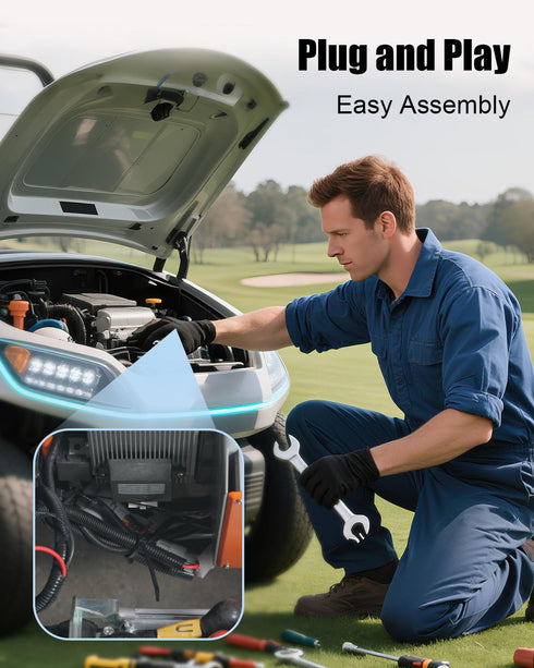 EMIHO D5 12-Volt Add-On Power Harness Fit for Evolution Electric Golf Carts for Power Underglow Accent Lighting Kits