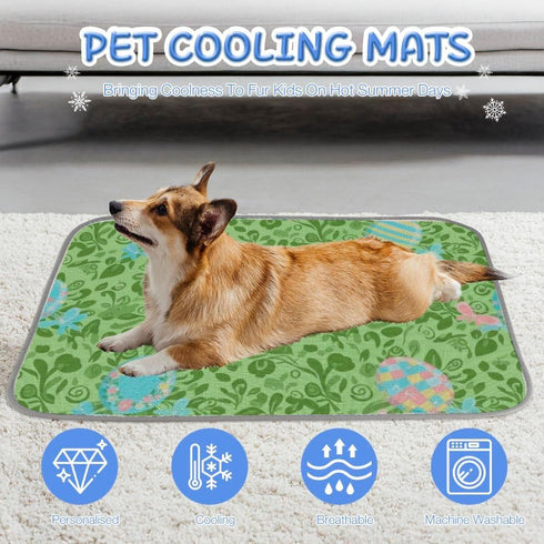 imiBBWQu Summer Summer 27" 22" Cooling Pad Easter Eggs Bed Mat Washable Dog Cooling Pad for Outside Dog Bed Cover