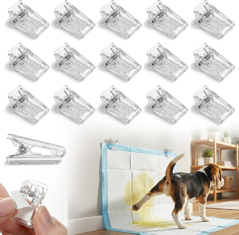 Ysoritha Puppy Potty Pad Wall Holder Clips, 15 Pcs Dog Pee Pad Wall