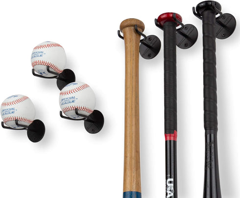Wallniture Sporta Baseball Holder, Set of 4 Display Stand for Baseball Bat and Ball Storage