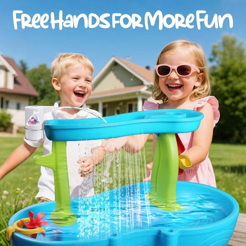 Water Table Pump Continuous Flow,Cordless Kids Battery Powered Water Outdoor Pump,No-Hole Installation Electric