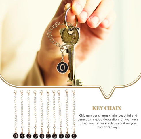 10pcs Backpacks BESPORTBLE Black Metal Hanging Cup Chain with Lobster Clasp, Decorative Number Charms for Tumbler