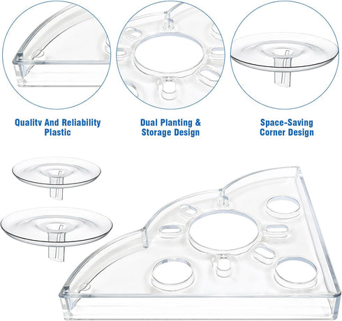 RRUAAZIW 12PCS 2 Creative Floating Floral Arrangement Holder,Floating Flower Display Stand Include Fish Tank Shelf DIY