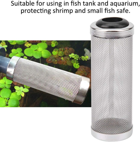 Aquarium Filter Cover, Stainless Steel Intake Strainer, Fish Shrimp Mesh Guard for 12mm Aquarium Intake Filter