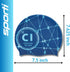 Sporti Silicone Swim Cap with Graphic Design, Height 7.6", Opening 7.5", Non-Slip, Easy Wear and Removal