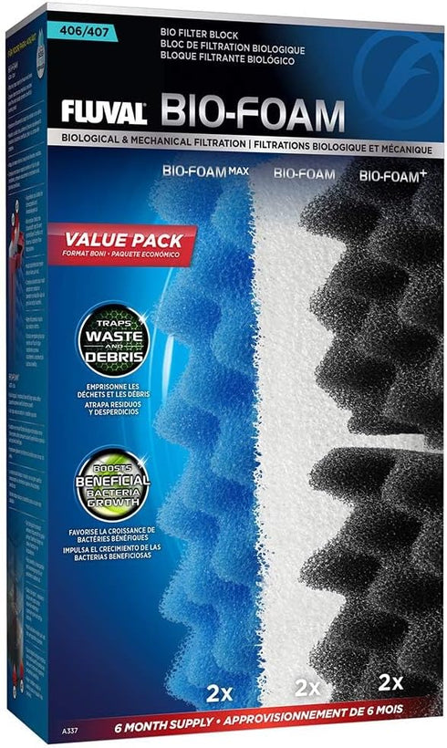 Fluval 406/407 Bio Foam Value Pack, Replacement Aquarium Filter Media.