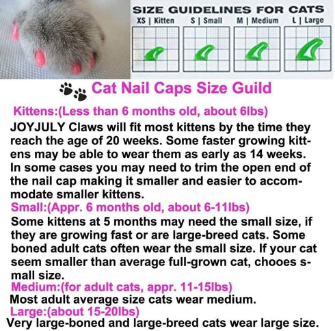 100pcs Cat Nail Caps Kitten Caps with 5pcs Adhesive Glue + 5pcs Applicators + Instruction
