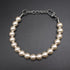 0.55 Inch Big Pearl Dog Collar, Suitable for Medium Large Dogs, Strong Stainless Steel Wire Rope, Elegant Adjustable