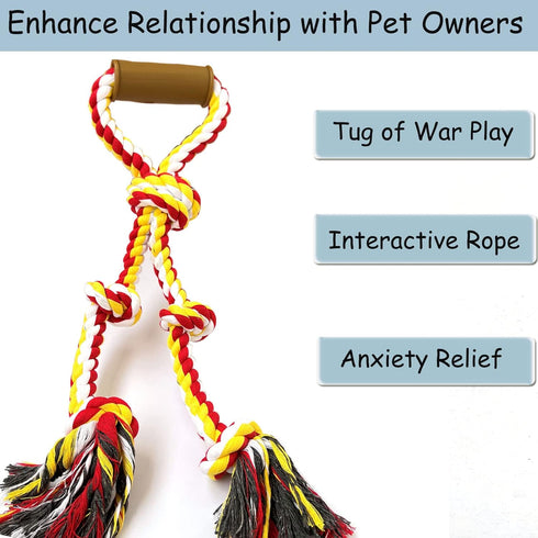 Extra Large Dog Rope Toys, Heavy Duty Tug of War Interactive Chew Rope for Medium & Large Breeds