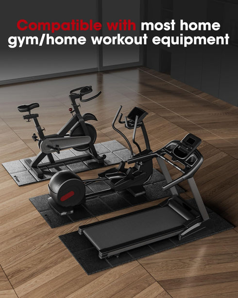 VTORY Foldable Treadmill Mat for Carpet, Exercise Equipment Mat for Home Fitness, High Density PVC Protector