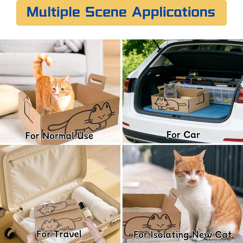 Gxsdj 9PCS Pets,16.5 13.5 5.9 Inch Disposable Litter Boxes for Cats,Foldable Cardboard Cat Litter Box