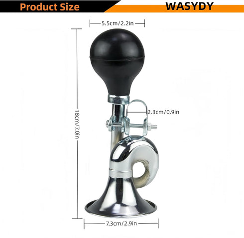 Wasydy Manual Retro Air Clown Horn -Metal Snail Bugle Funny Horn for Golf Cart (Yamaha, EZGO, Club Car), Bicycles