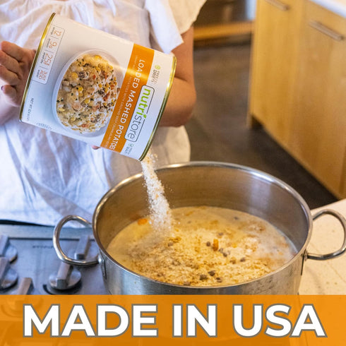 Nutristore Freeze-Dried Loaded Mashed Potatoes - Emergency Survival Meal, 25 Year Shelf Life, USDA Inspected