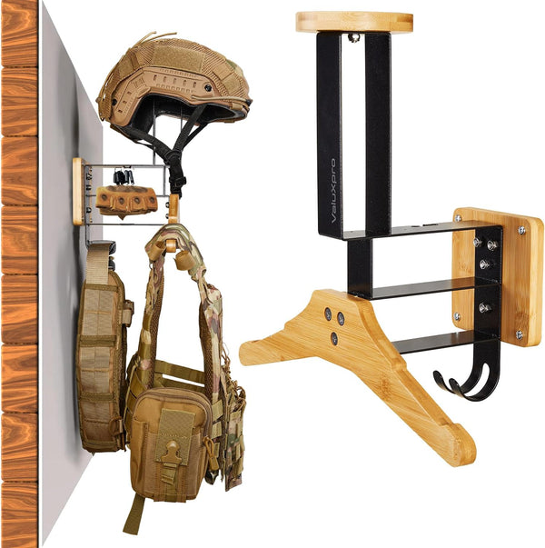 Tactical Gear Stand with Hooks - Plate Carrier Helmet Holder Wall Mount for Motorcycle Football Cycling Accessories