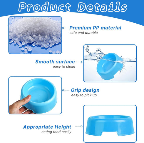 24Pcs Plastic Dog Bowls for Puppy Dogs, Reusable Pet Feeding Water Bowls, Cat, Kitten, Birthday Party Supplies (Rose