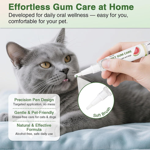 Cat Gum Care Pen Gentle Oral Serum with Soft Brush Tip Twist-to-Use Design for Easy, Stress-Free Application Soothes