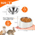 Tilted Angle Dog Bowl, 15° Slanted Stainless Steel Dog Cat Food Bowl, Non-Slip & Non-Spill Pet Feeder with Elevated Detachable Melamine Stand, Easy to Get Food Dog Dish, S/0.5 Cup White