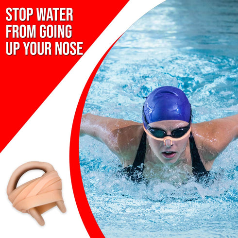 Swimming Nose Clip with String, Comfortable Soft Latex Plugs for Kids and Adults