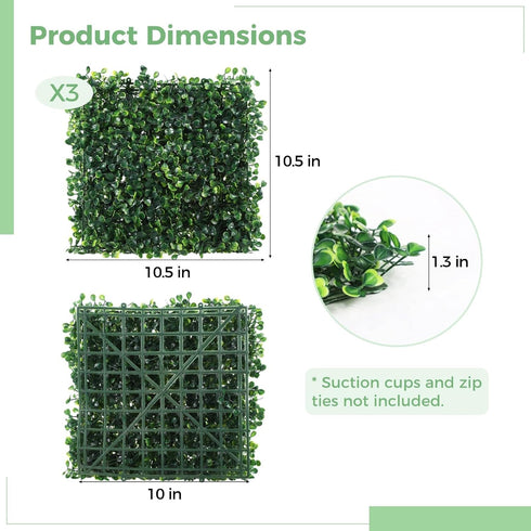 3PCS 9.84 9.84 OMISTAR Hermit Crab Climbing Wall Toys, in Faux Grass Mat Aquarium Decor with Suction Cups, Plastic