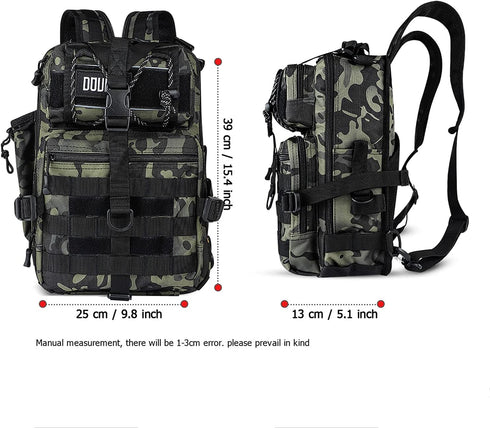 Tactical Backpack Medium EDC DayPack, Military Molle Outdoor Rucksack for Fishing Hunting Camping