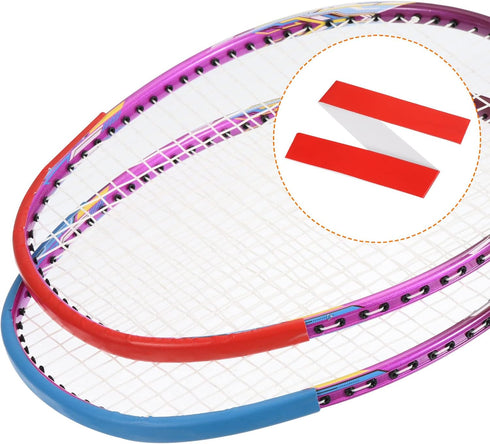 PATIKIL 9.8"x0.7" Badminton Racket Head Protector Sticker 12 Pack PU Tennis Racquet Guard Tape