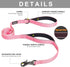 Fida 4 FT Heavy Duty Dog Leash with 2 Comfortable Padded Handles, Traffic Handle & Advanced Easy Snap Hook, Reflective Walking Lead for Large, Medium & Small Breed Dogs, Pink