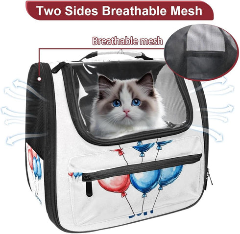 (2) Backpack Welcome Baby Pet Cat Carrier for Kitty Small Dog, Ventilated Pet Carrier Bag for Car, Walking, Hiking