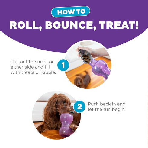 Outward Hound Double Snoop Interactive Treat Stuffer Durable Dog Toy in Purple