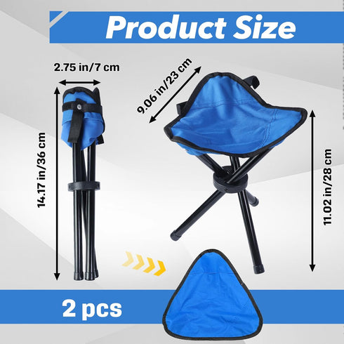 Stitokg 2 12 Inch 220 lbs PCS Travel Folding Camping Stool, Tripod Seat, Max Weight Outdoor Portable Chair, Lightweight