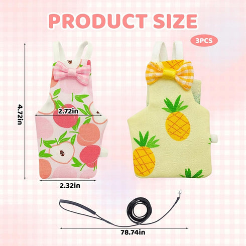 ZHLKHIOP 3 Pieces(Large) with Peach and Pineapple Patterns,Bird Diaper, Cotton Fabric, Waterproof Design, Easy