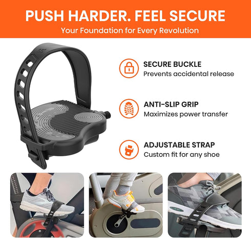 9/16" Dual-Function Bike Pedals - SPD & Toe Cage Compatible for Road, Mountain, Spin Bikes - Indoor Cycling Pedals