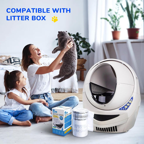 3 4, 60 Pack 9-11 Litter Box Liner Bag Compatible with Cat litter Box and - Extra Thick Waste Bags for Self-Cleaning