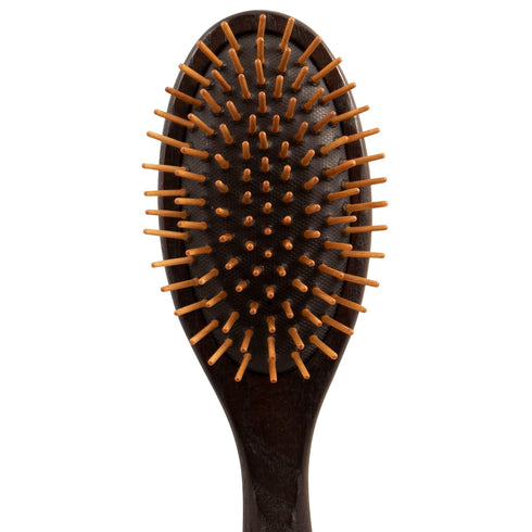 Chris Christensen 20 mm Oval Wood Pin Dog Brush - Real Wood Pins, 100% Static-Free, Large, Brown