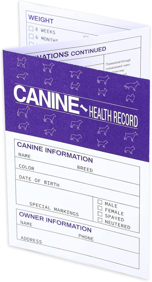 Eaasty 48 Pack Dog Vaccine Record Book, Foldable Puppy Vaccination Record Card for Canine Health