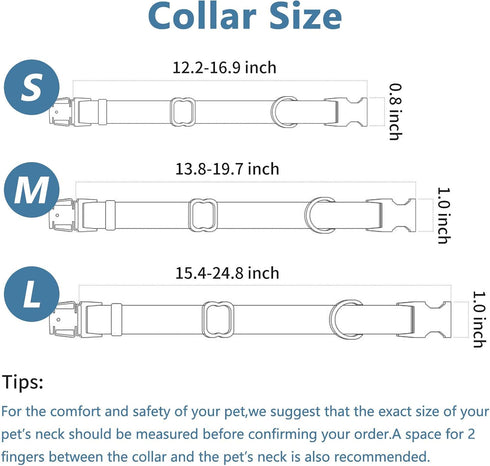 Dog Collar and Leash Set - Soft Vegan Leather with Rose Gold Metal Buckle for Small, Medium, and Large Dogs (Light